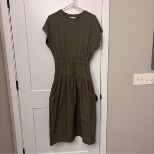 Downeast Olive Green Midi Dress